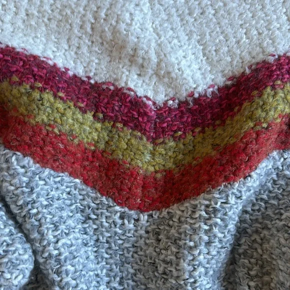 NWT FREE PEPLE CHEVRON STRIPE KNIT SWEATER L - Picture 3 of 4